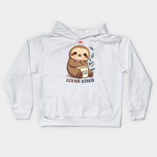 Sloth mode: activated Kids Hoodie